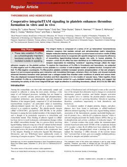 Cooperative integrin/ITAM signaling in platelets enhances thrombus
