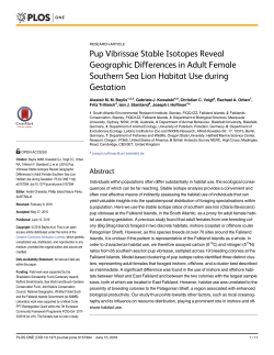 Pup Vibrissae Stable Isotopes Reveal Geographic Differences in
