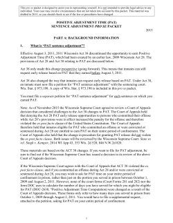 POSITIVE ADJUSTMENT TIME (PAT) SENTENCE ADJUSTMENT