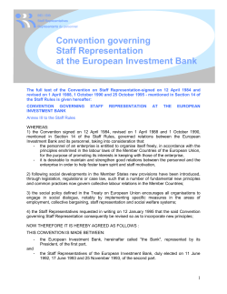 Convention governing Staff Representation at the European