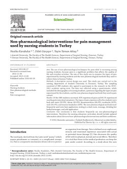 Non-pharmacological interventions for pain management used by