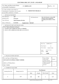 rohini - Chief Electoral Officer, Delhi