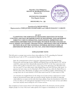 HB 0343 - VAT Exemption of Water Utilities