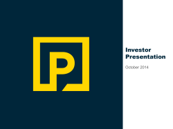 Investor and Analyst Conference Call &ndash; Slide Presentation