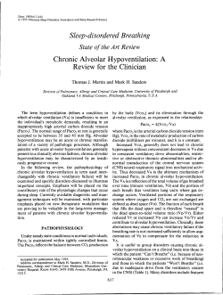 Chronic Alveolar Hypoventilation: A Review for the Clinician