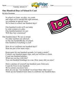 One Hundred Days of School Is Cool