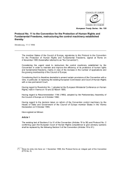Protocol No. 11 to the Convention for the Protection of Human