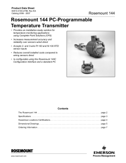 Rosemount 144 PC-Programmable Temperature Transmitter
