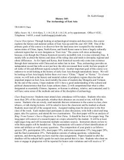 History 365: The Archaeology of East Asia