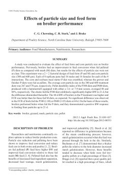 Effects of particle size and feed form on broiler performance