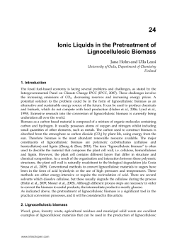 Ionic Liquids in the Pretreatment of Lignocellulosic