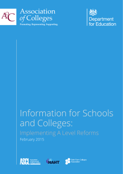 A level reforms guidance - Association of Colleges