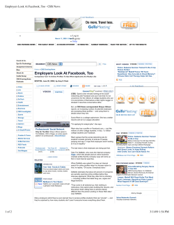 Employers Look At Facebook, Too - CBS News