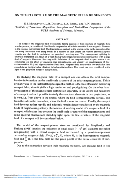 ON THE STRUCTURE OF THE MAGNETIC FIELD OF SUNSPOTS