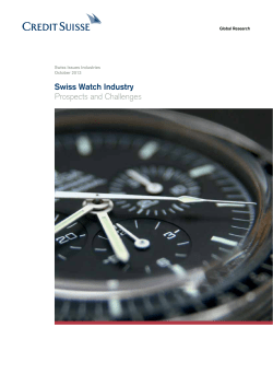 Swiss Watch Industry Prospects and Challenges