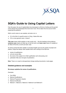 SQA`s Guide to Using Capital Letters