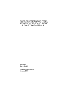Good Practices for Panel Attorney Programs in the U.S. Courts of