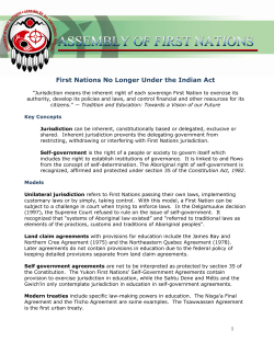 First Nations No Longer Under the Indian Act