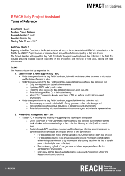 REACH Italy Project Assistant