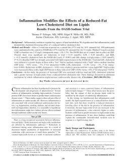 Inflammation Modifies the Effects of a Reduced-Fat Low