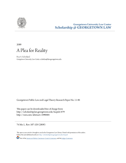 A Plea for Reality - Scholarship @ GEORGETOWN LAW