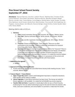 Parent Council Meeting Minutes September 2016