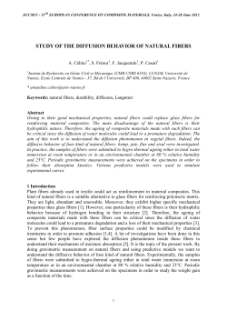 STUDY OF THE DIFFUSION BEHAVIOR OF NATURAL FIBERS