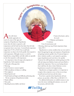 As the cold winter weather approaches we need to be aware of the