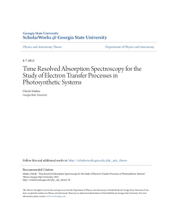 Time Resolved Absorption Spectroscopy for the Study of Electron