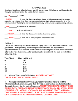 ANSWER KEY ANSWER KEY