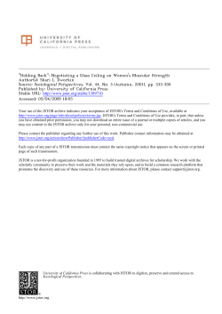 "Holding Back": Negotiating a Glass Ceiling on Women`s Muscular