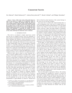 Concurrent Secrets