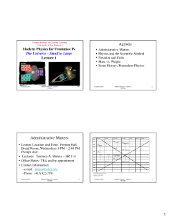 Agenda Administrative Matters - Fromm Institute