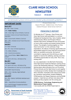 Newsletter 3 2017 - Clare High School