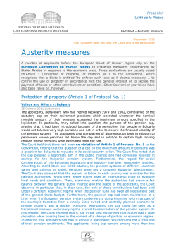 Austerity measures - European Court of Human Rights