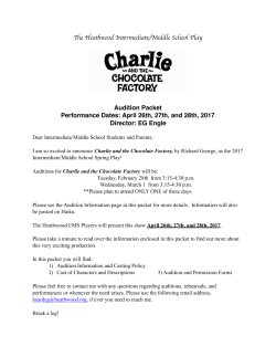 Charlie and the Chocolate Factory Audition Info