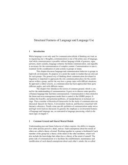 Structural Features of Language and Language Use