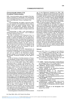 Chronostratigraphic definition of the Precambrian