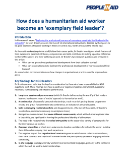 How does a humanitarian aid worker become an