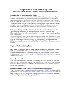 Comparison of Web Authoring Tools