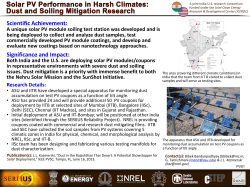 PV01: Solar PV Performance in Harsh Climates: Dust and