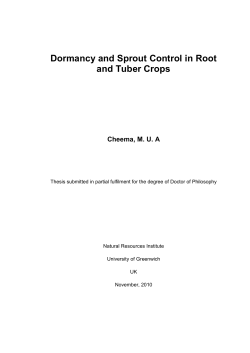Dormancy and Sprout Control in Root and Tuber Crops
