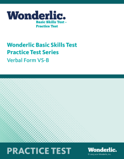 Wonderlic English Placement practice test B