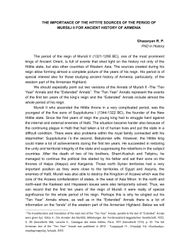 THE IMPORTANCE OF THE HITTITE SOURCES OF THE PERIOD
