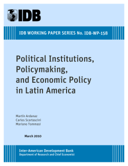 Political Institutions, Policymaking, and Economic Policy in Latin