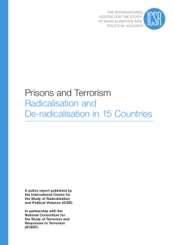 Prisons and Terrorism Radicalisation and De