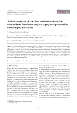 Surface properties of latex film and solvent