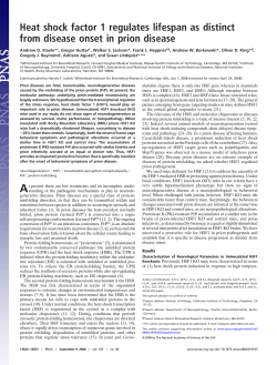 Heat shock factor 1 regulates lifespan as distinct