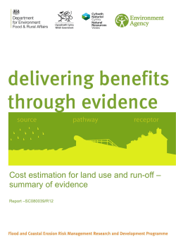 Cost estimation for land use and run-off