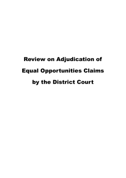 Review on Adjudication of Equal Opportunities Claims by the District